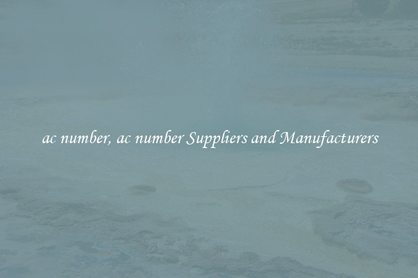 ac number, ac number Suppliers and Manufacturers