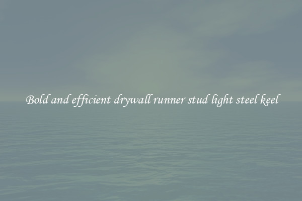 Bold and efficient drywall runner stud light steel keel
