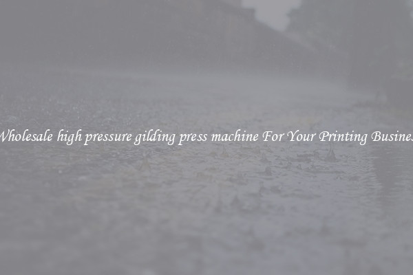 Wholesale high pressure gilding press machine For Your Printing Business