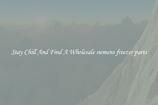 Stay Chill And Find A Wholesale siemens freezer parts