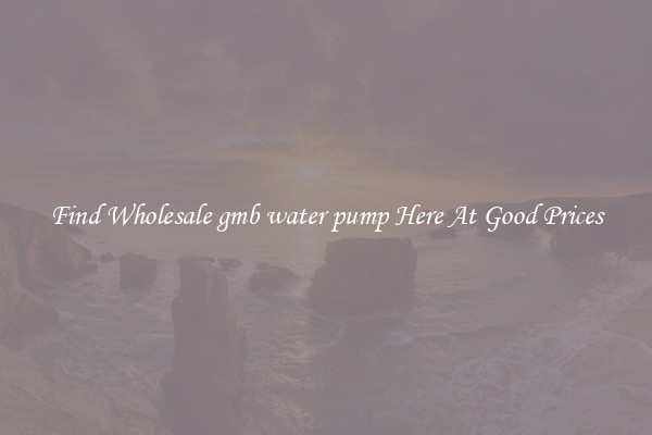 Find Wholesale gmb water pump Here At Good Prices